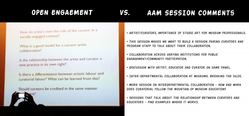 Open Engagement vs. AAM Experimental Museum Projects